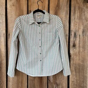 Rank 45 Striped Button Up Western Shirt Small